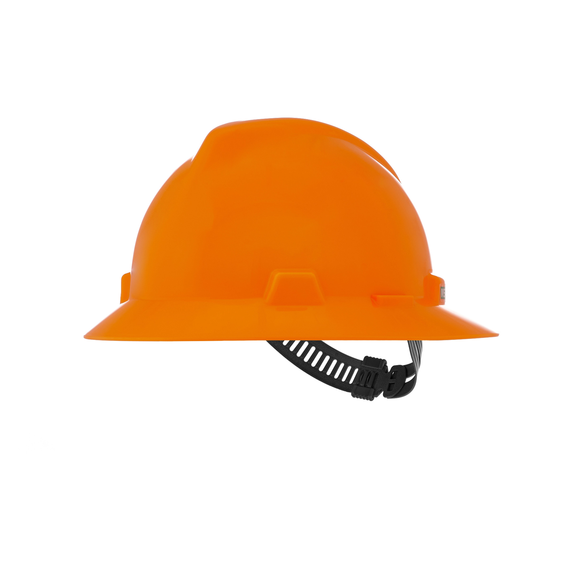 V-Gard Slotted Full-Brim Hat, Hi-Viz Orange, w/Staz-On Suspension